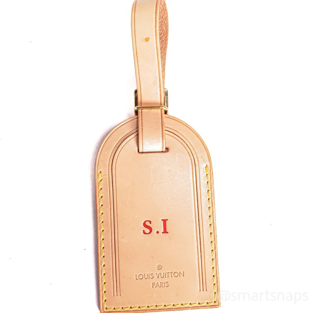 Authentic LOUIS VUITTON Vachetta leather Luggage Name Tag - SI